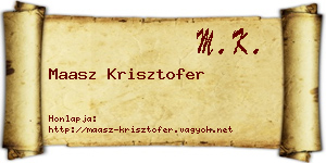 Maasz Krisztofer névjegykártya